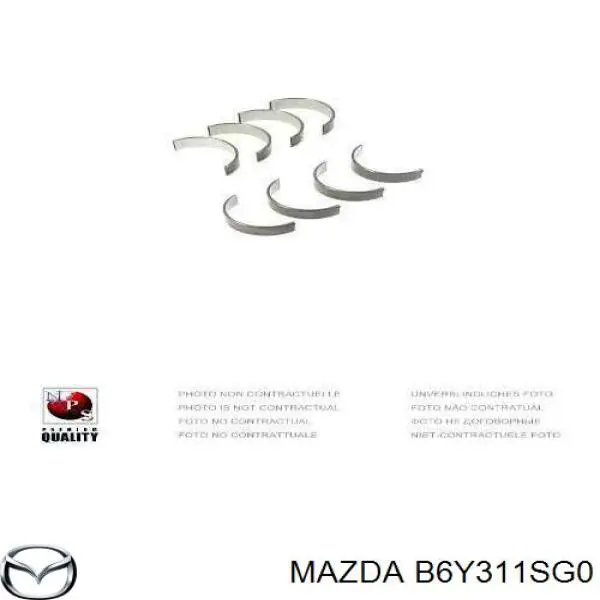 Folhas inseridas principais de cambota, kit, padrão (STD) B6Y311SG0 Mazda