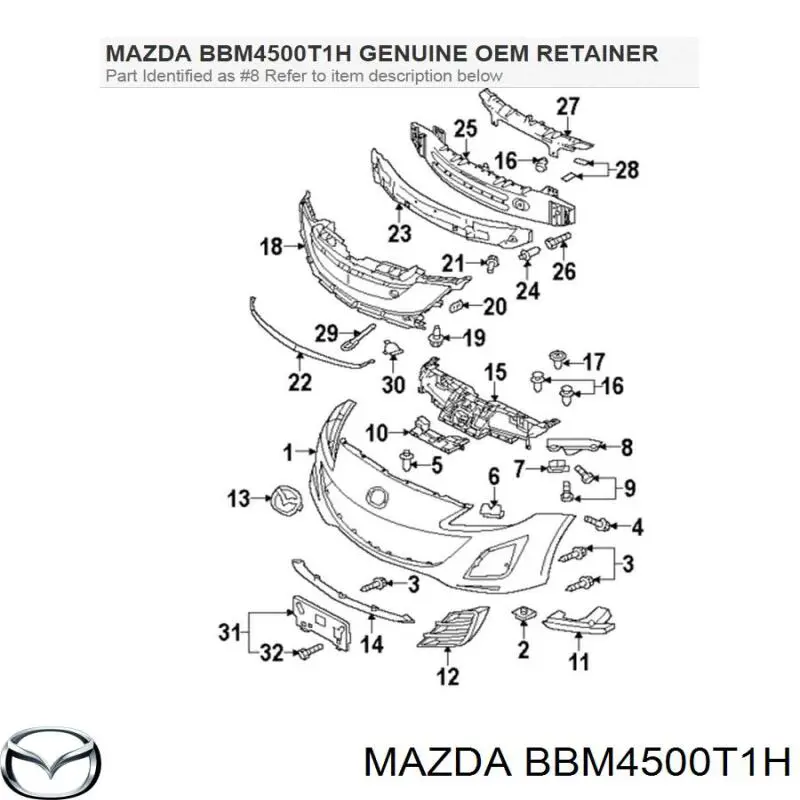 Consola do pára-choque dianteiro direito Mazda BBM4500T1G preço, a partir de 5,22 USD