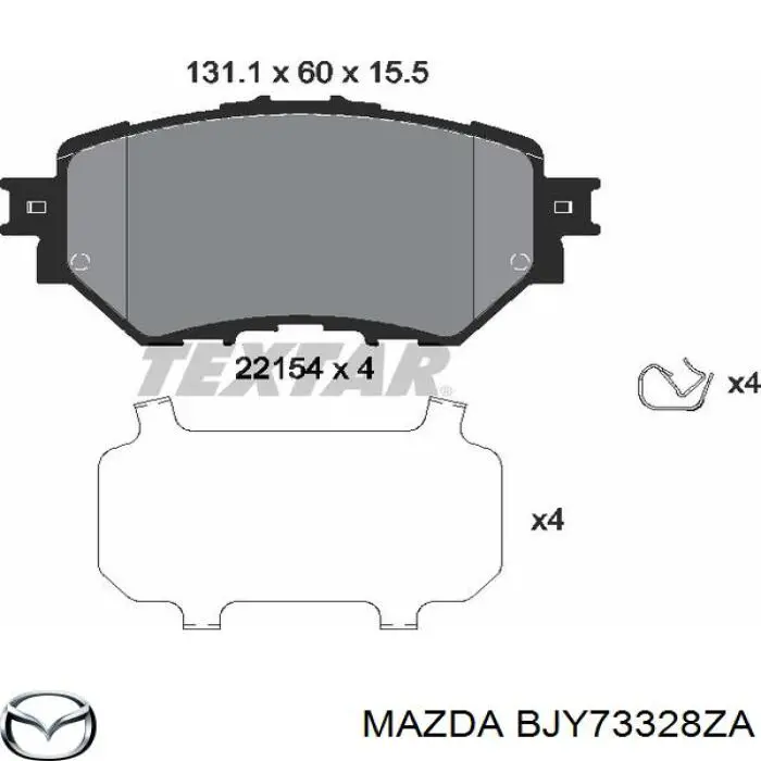 Sapatas do freio dianteiras de disco Mazda BJY73328ZA preço, a partir de 47,64 USD