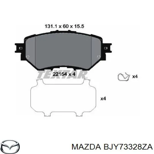 BJY73328ZA Mazda Sapatas do freio dianteiras de disco