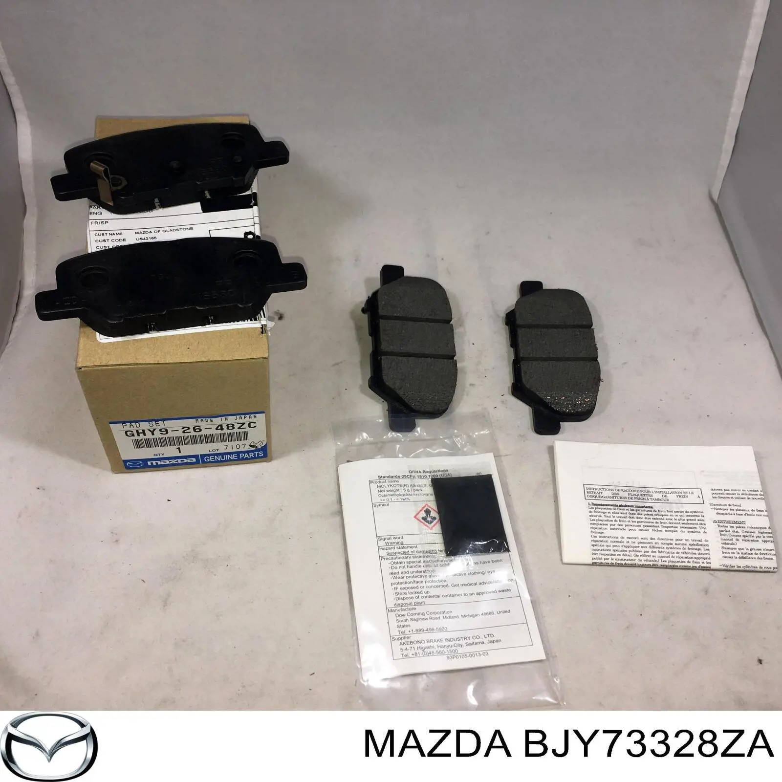 Sapatas do freio dianteiras de disco Mazda BJY73328ZA preço, a partir de 47,64 USD