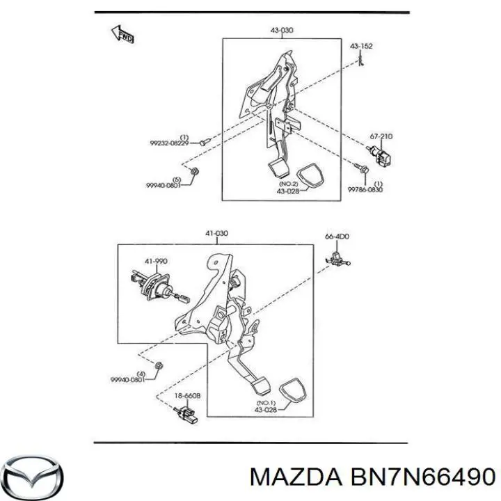 BN7N66490 Mazda Sensor de ativação do sinal de parada