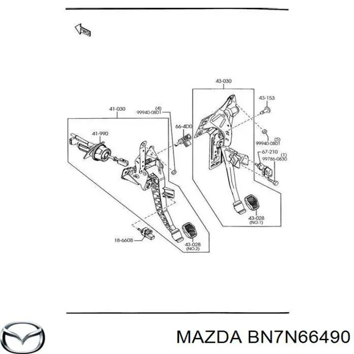 Compre BN7N66490 Mazda Sensor de ativação do sinal de parada