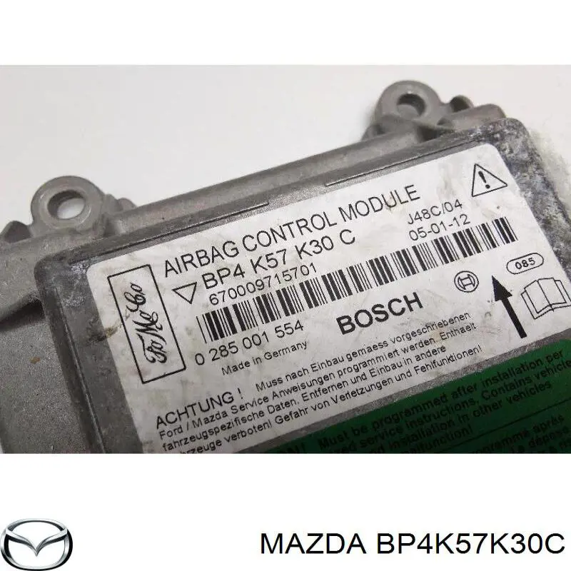 BP4K57K30C Mazda Módulo processador de controlo da bolsa de ar (Centralina eletrônica AIRBAG)