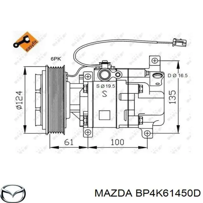 Compressor de aparelho de ar condicionado Mazda BP4K61450D preço, a partir de 310,94 USD