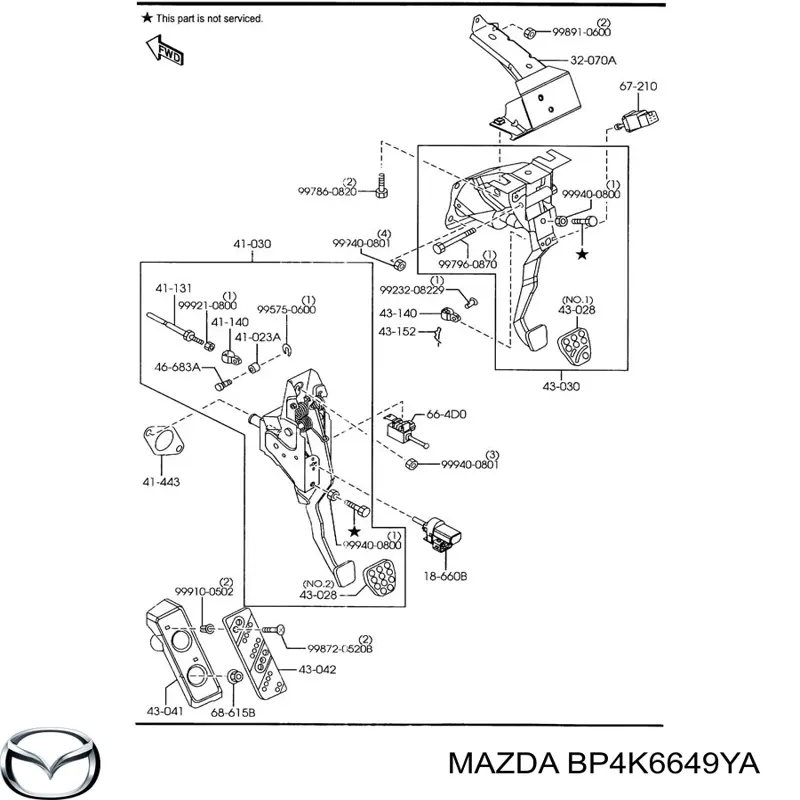 BP4K6649YA Mazda Sensor de ativação de embraiagem