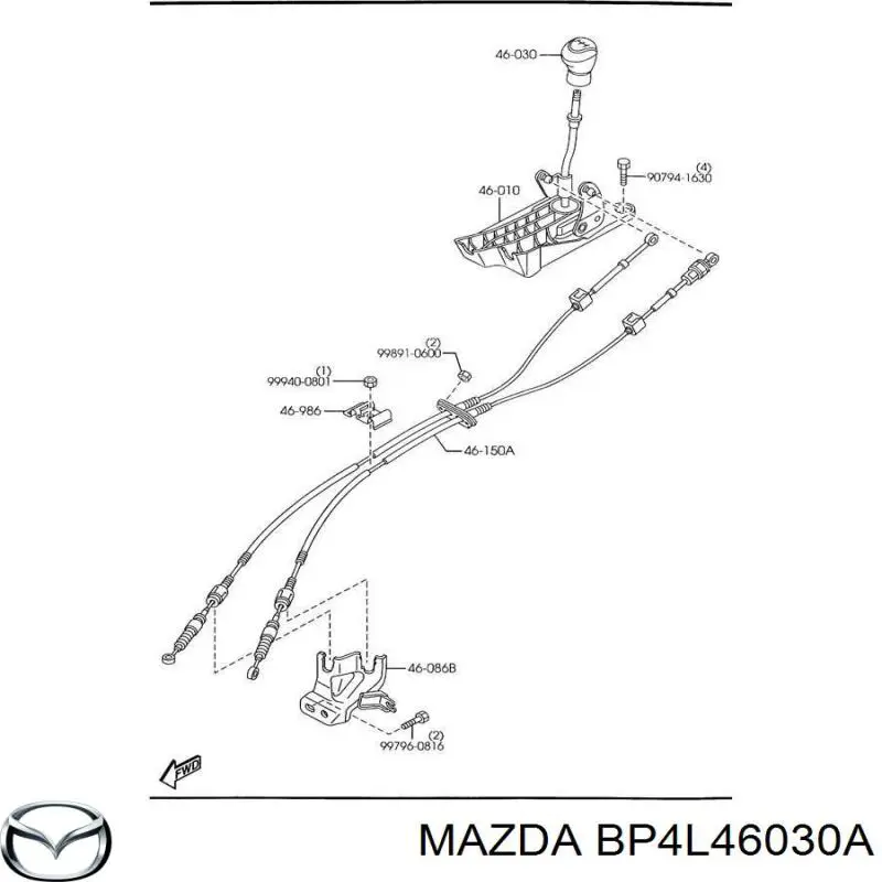 BP4L46030A Mazda Cabo da avalanca da Caixa de Mudança