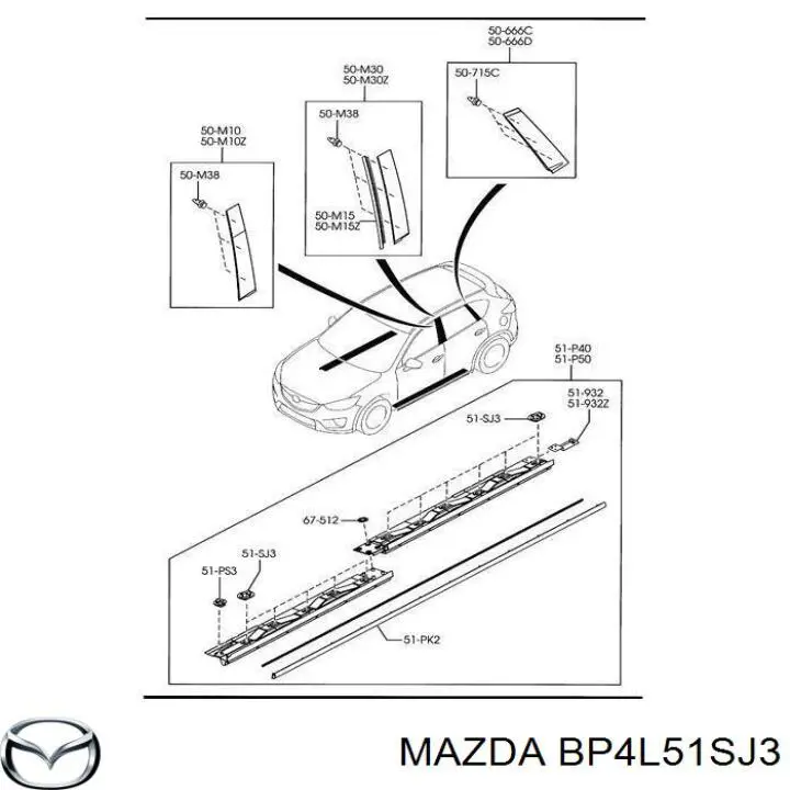 Cápsula (prendedor) de fixação de placas sobrepostas do acesso Mazda BP4L51SJ3 preço, a partir de 0,36 USD