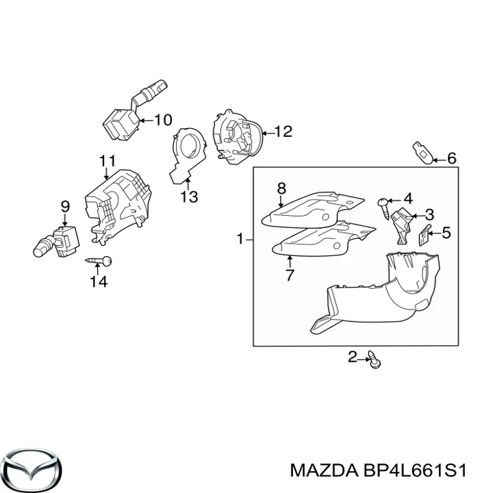 Sensor do ângulo de viragem do volante de direção Mazda BP4L661S1 preço, a partir de 73,34 USD
