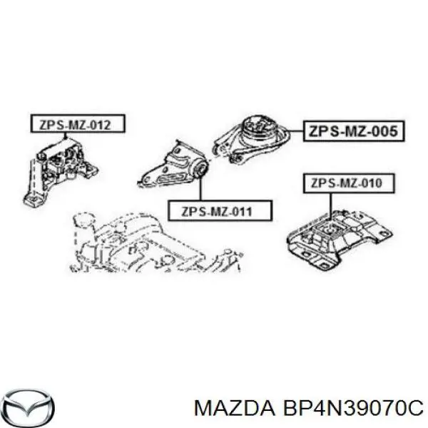 Compre BP4N39070C Mazda Coxim (suporte) esquerdo superior de motor