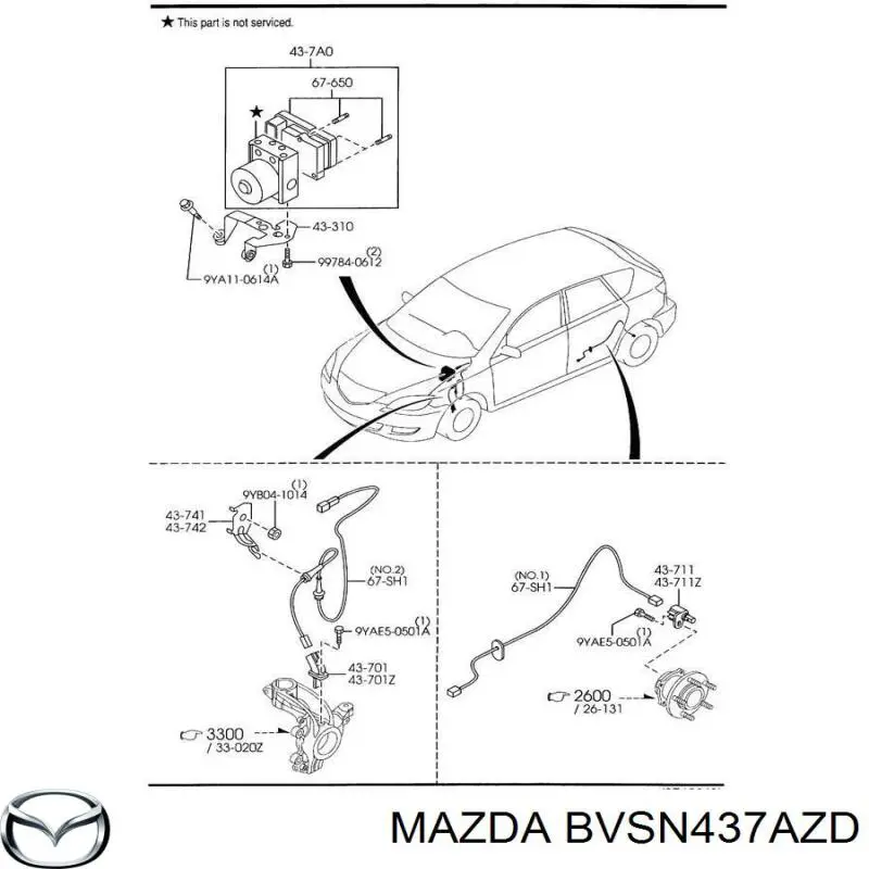Unidade hidráulico de controlo ABS Mazda BVSN437AZD preço, a partir de 98,75 USD