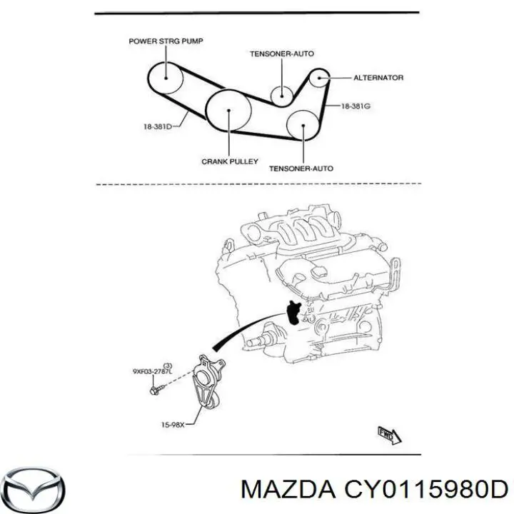 Compre CY0115980D Mazda Reguladora de tensão da correia de transmissão