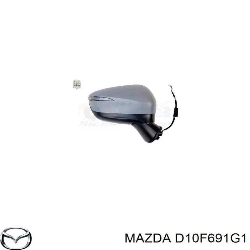 D10F691G1 Mazda Elemento espelhado do espelho de retrovisão esquerdo