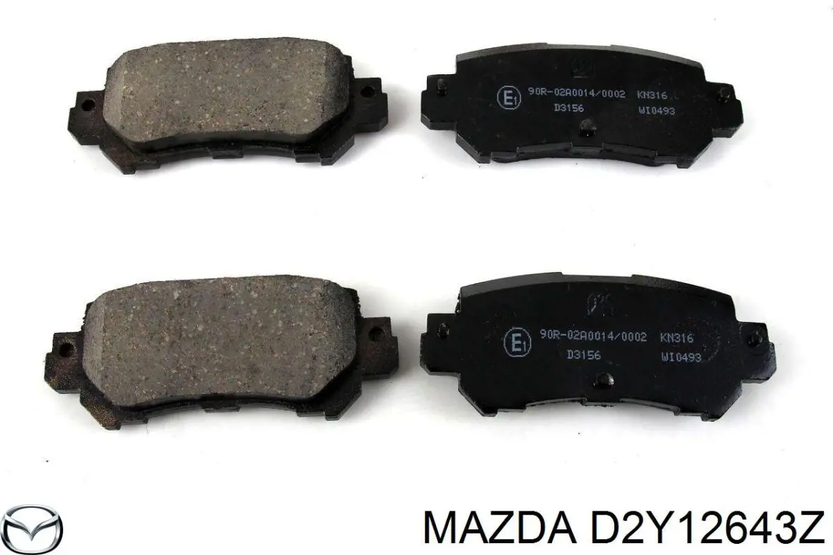 D2Y12643Z Mazda Sapatas do freio traseiras de disco