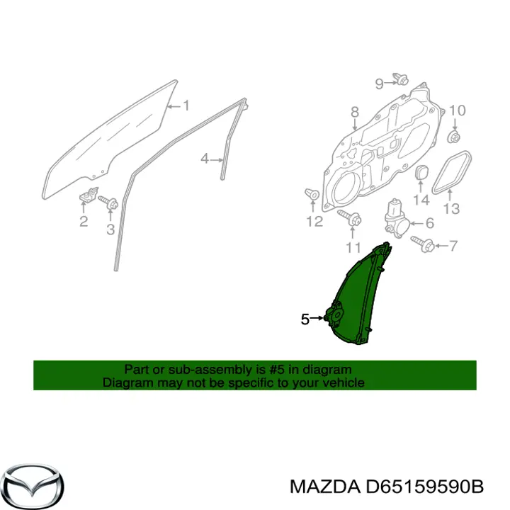 Mecanismo de acionamento de vidro da porta traseira direita Mazda D65159590B preço, a partir de 49,55 USD