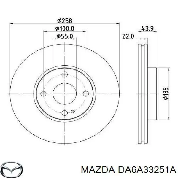 Disco do freio dianteiro 43512WB001 Toyota