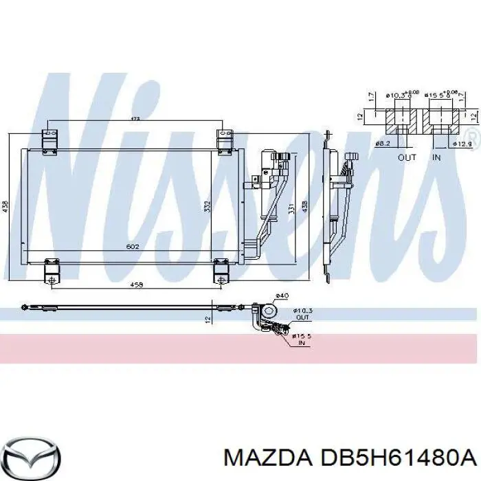 DB5H61480A Mazda Radiador de aparelho de ar condicionado