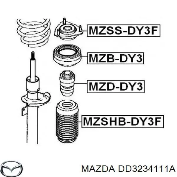 Compre DD3234111A Mazda Pára-choque (grade de proteção) de amortecedor dianteiro
