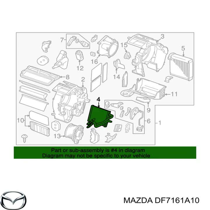 Radiador de forno (de aquecedor) para Mazda 2 II DE