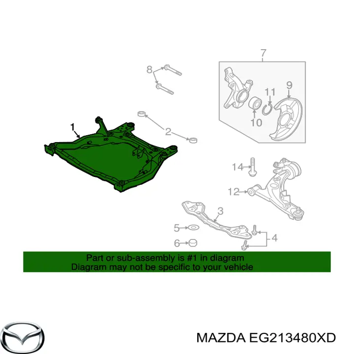Viga de suspensão dianteira (plataforma veicular) para Mazda CX-7  ER