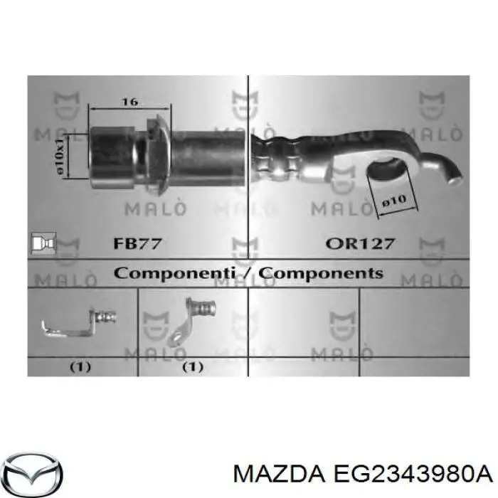 Mangueira do freio dianteira Mazda EG2343980A preço, a partir de 20,91 USD