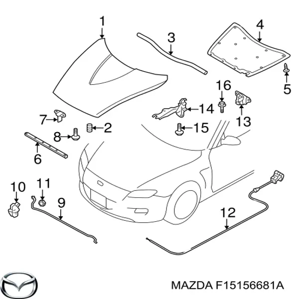 Isolamento de ruído da capota Mazda RX-8  SE
