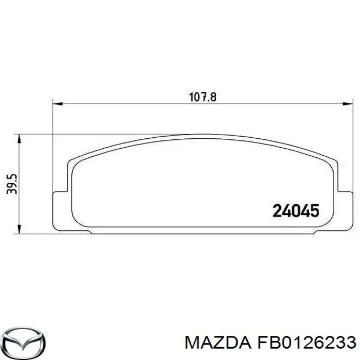 FB0126233 Mazda Sapatas do freio traseiras de disco