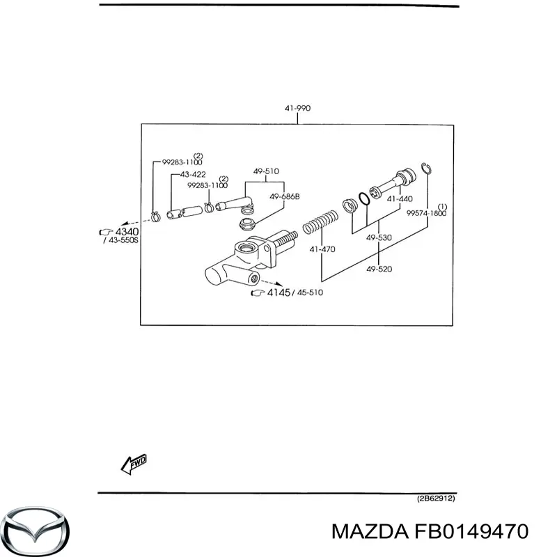 Kit de reparação de cilindro principal de embraiagem Mazda FB0149470 preço, a partir de  