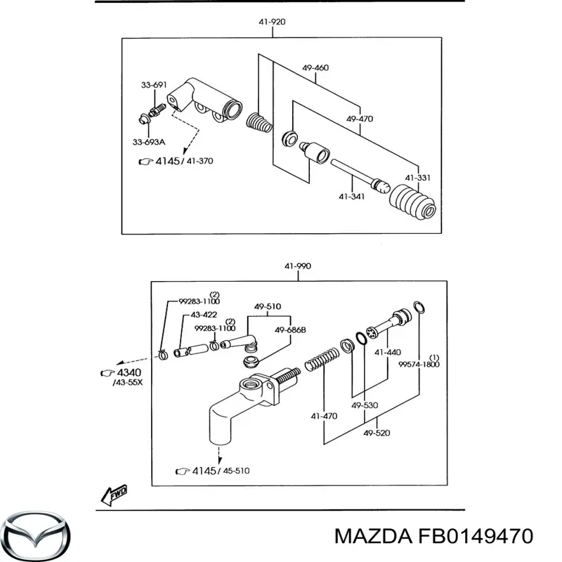 Compre FB0149470 Mazda Kit de reparação de cilindro principal de embraiagem