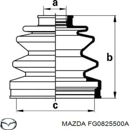 FG0825500A Mazda Semieixo (acionador) dianteiro direito