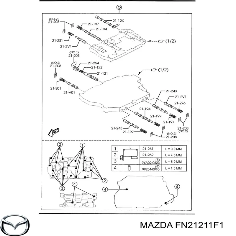 FN21211F1 Mazda Solenoide da Caixa Automática de Mudança
