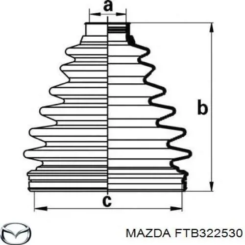 Bota de proteção externa de junta homocinética do semieixo dianteiro Mazda FTB322530 preço, a partir de 23,94 USD