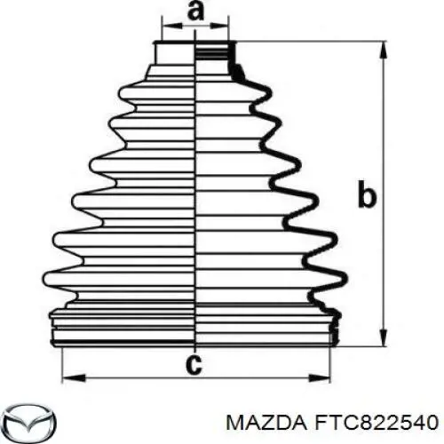 Compre FTC822540 Mazda Bota de proteção interna de junta homocinética do semieixo dianteiro