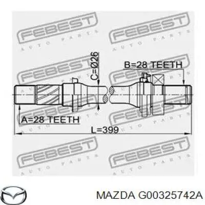 Compre G00325742A Mazda Bucim de rolamento suspenso dianteiro da árvore intermédia