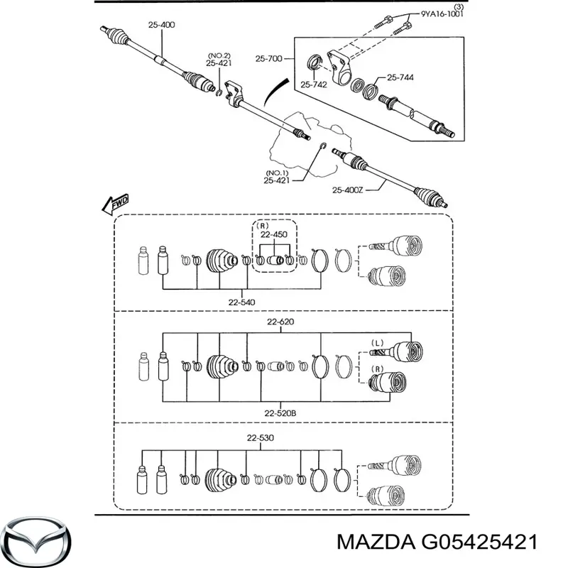 G05425421 Mazda Anel de travagem de rolamento de cubo dianteiro