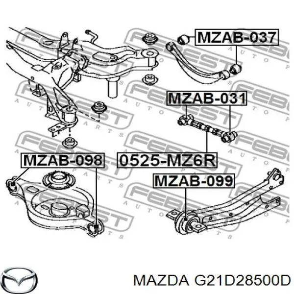 Compre G21D28500D Mazda Barra transversal de suspensão traseira