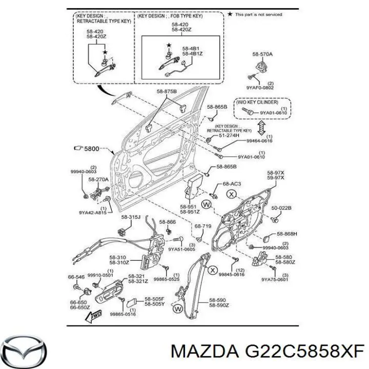 Motor de acionamento de vidro da porta dianteira direita Mazda G22C5858XF preço, a partir de 126,31 USD