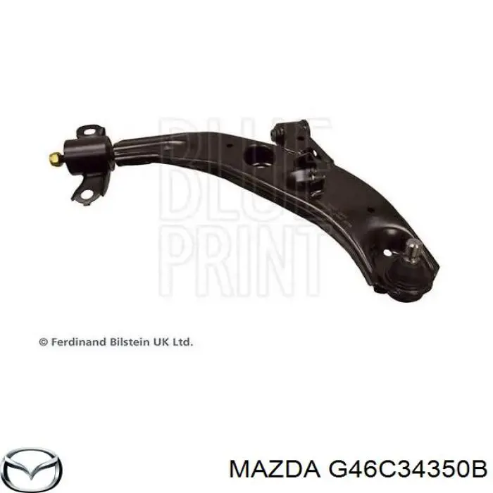 Compre G46C34350B Mazda Braço oscilante inferior esquerdo de suspensão dianteira