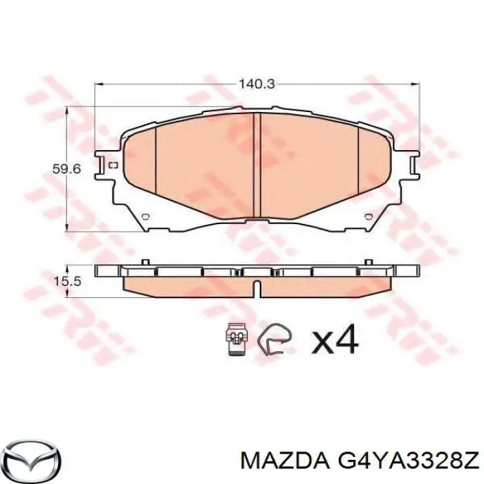 Sapatas do freio dianteiras de disco Mazda G4YA3328Z preço, a partir de 33,43 USD