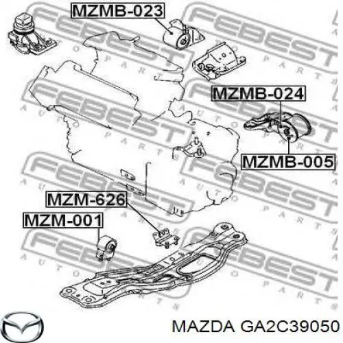 GA2C39050 Mazda Coxim (suporte) dianteiro de motor