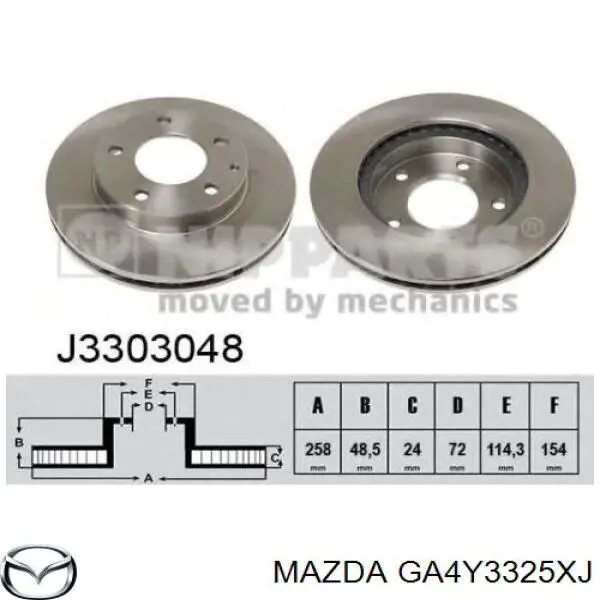 Disco do freio dianteiro Mazda GA4Y3325XJ preço, a partir de 38,67 USD