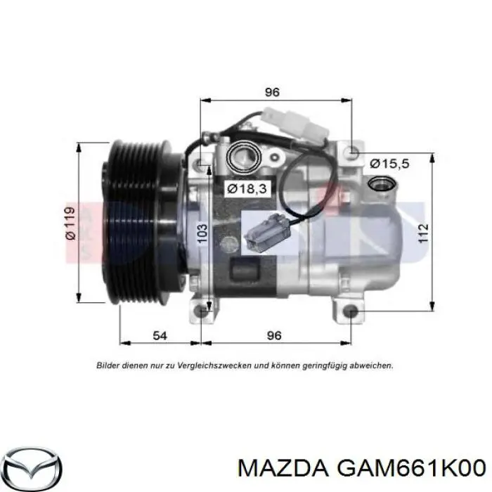 GAM661K00 Mazda Compressor de aparelho de ar condicionado