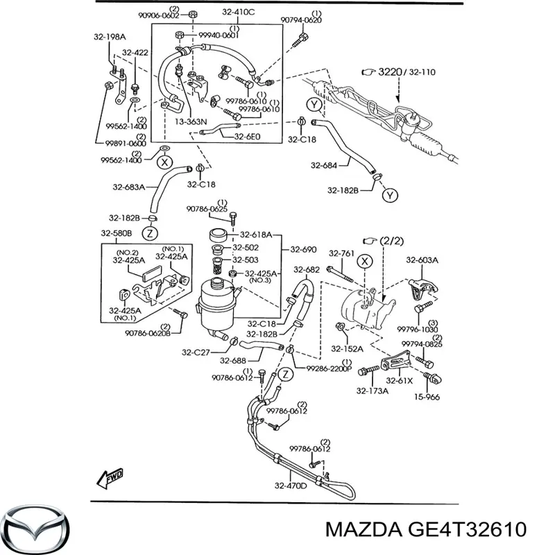 Kit de reparação da bomba da Direção hidrâulica assistida Mazda GE4T32610 preço, a partir de 18,51 USD