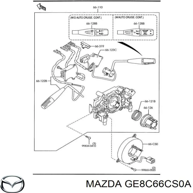 Anel AIRBAG de contato, cabo plano do volante Mazda GE8C66CS0A preço, a partir de 51,22 USD