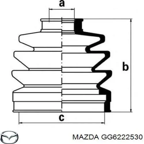 Semieixo (acionador) dianteiro esquerdo Mazda GG6222530 preço, a partir de 39,05 USD