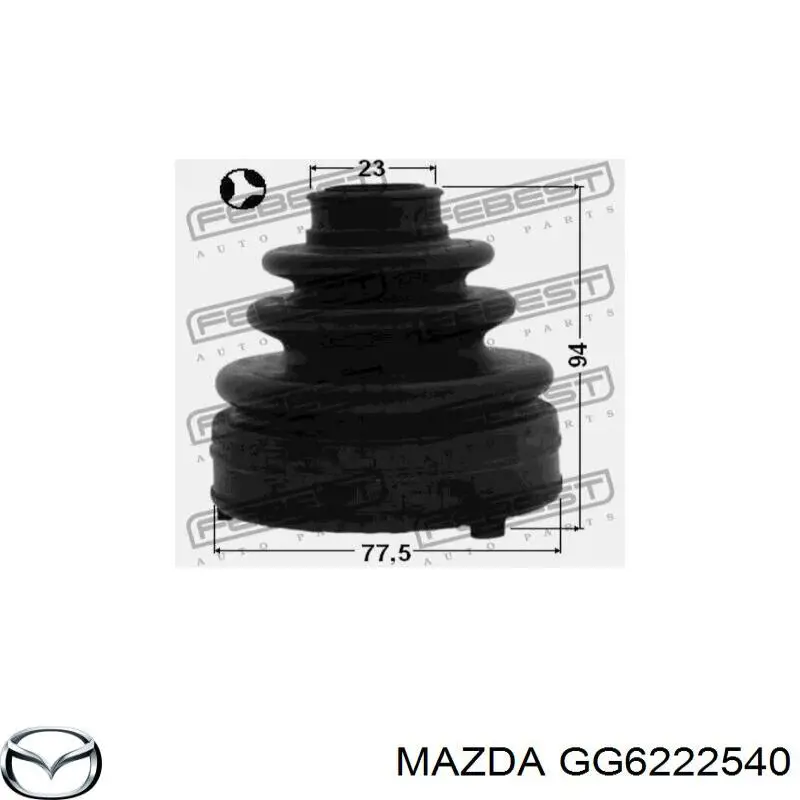 GG6222540 Mazda Bota de proteção interna de junta homocinética do semieixo dianteiro