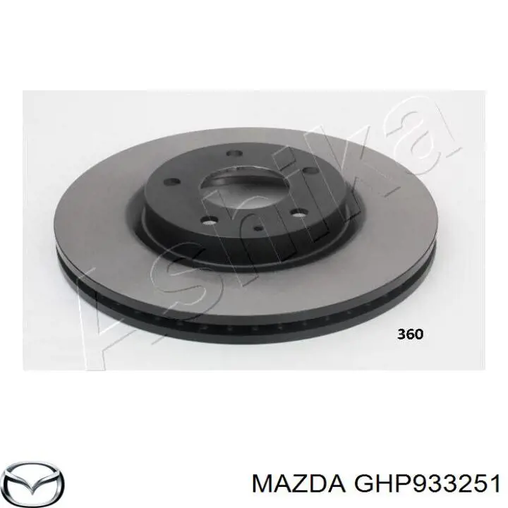 Disco do freio dianteiro Mazda GHP933251 preço, a partir de 51,83 USD