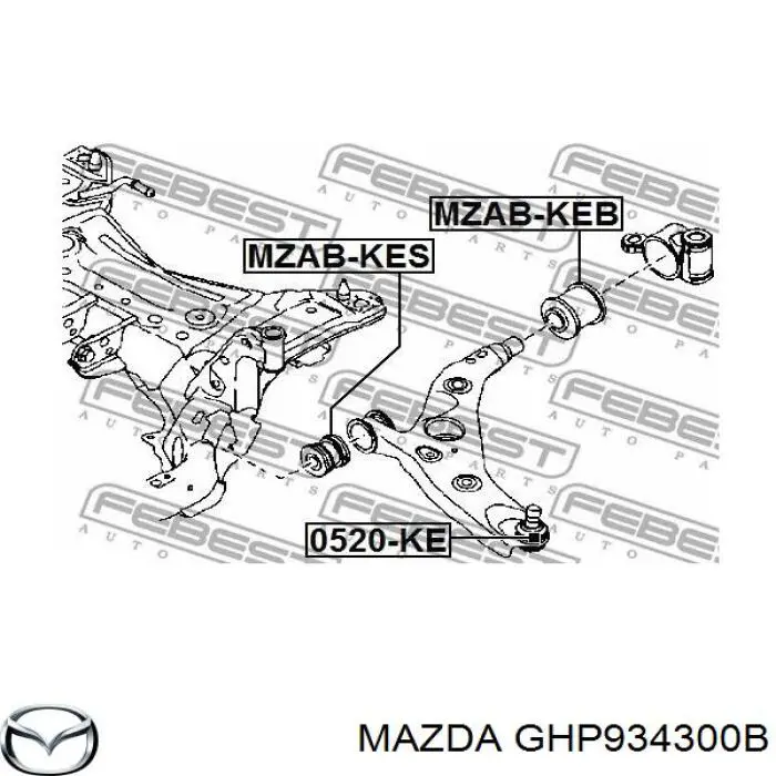 Braço oscilante inferior direito de suspensão dianteira Mazda GHP934300B preço, a partir de 107,26 USD