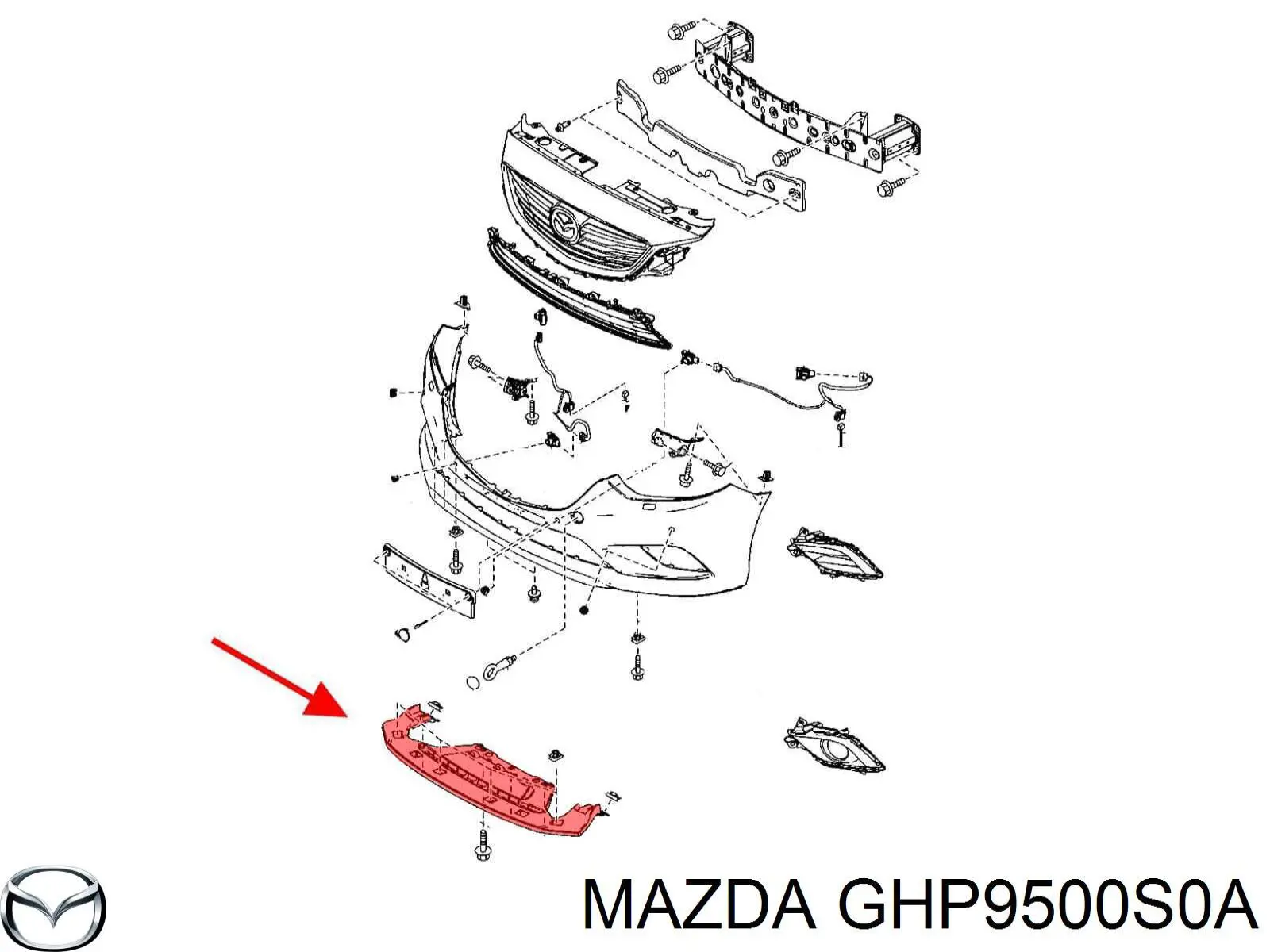 Proteção do pára-choque dianteiro Mazda GHP9500S0A preço, a partir de 31,78 USD