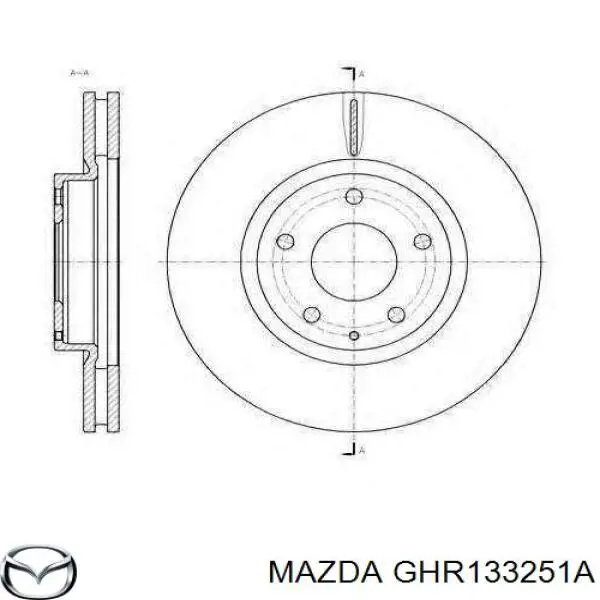 GHR133251A Mazda Disco do freio dianteiro